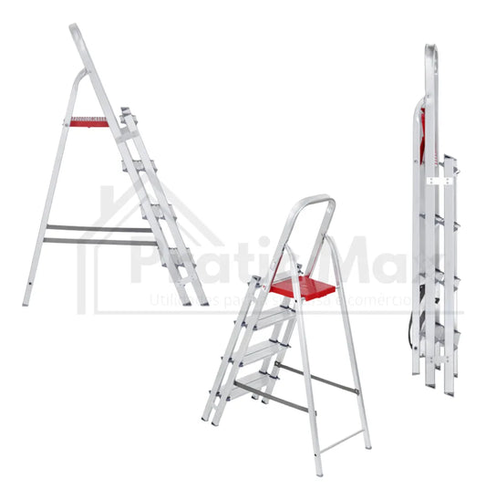 Escada de Alumínio Doméstica 4 Degraus Reisam