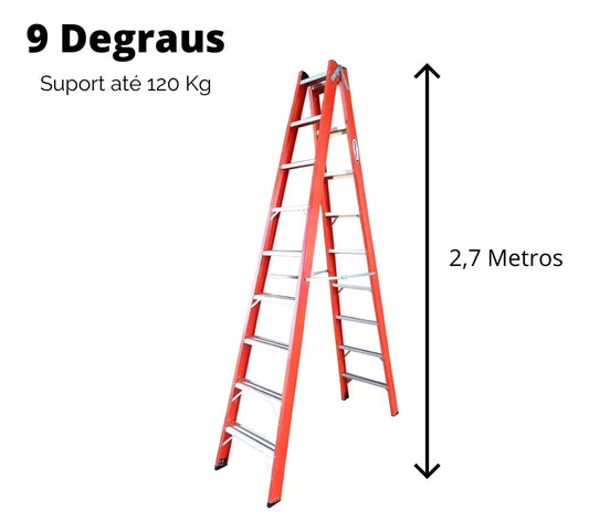 Escada de Fibra de Vidro 9 Degraus