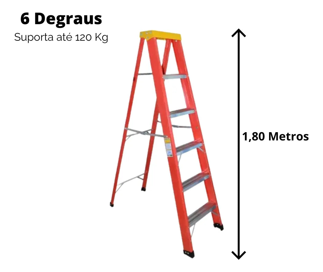 Escada de Fibra de Vidro 6 Degraus