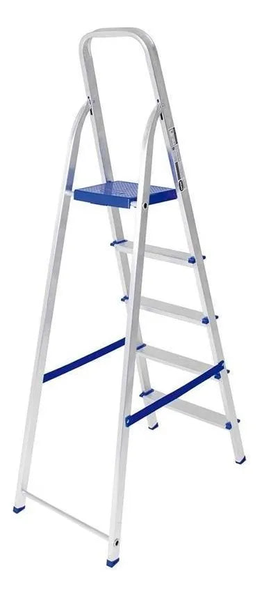 Escada 5 Degraus Alumínio Tesoura Doméstica Reforçada