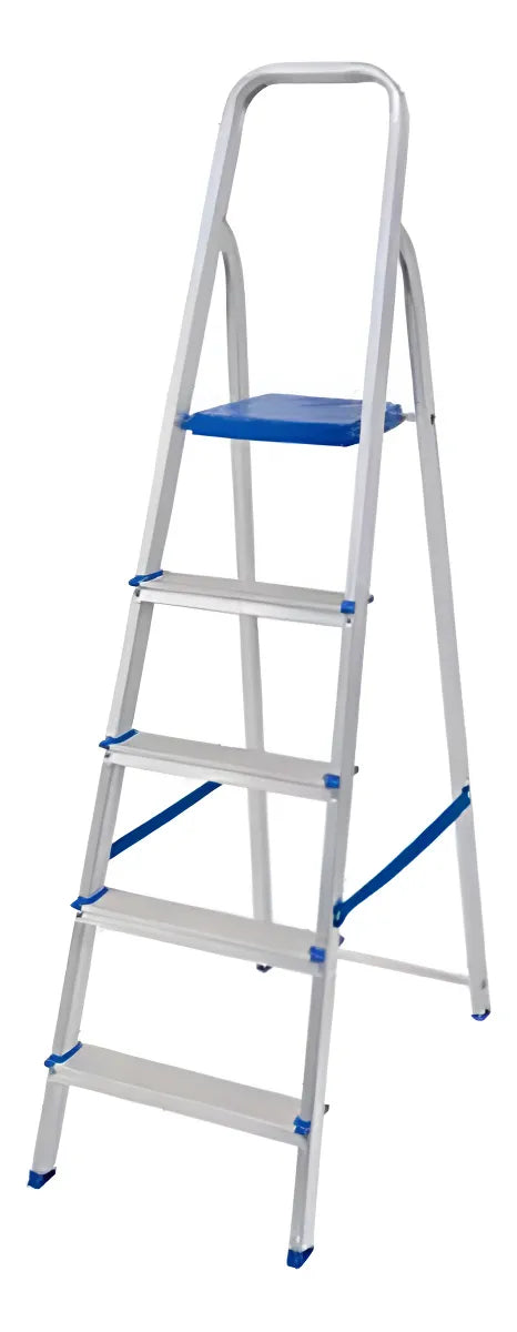 Escada 5 Degraus Alumínio Tesoura Doméstica Reforçada