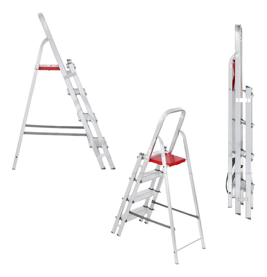 Escada Dupla Face Alumínio 4 Degraus