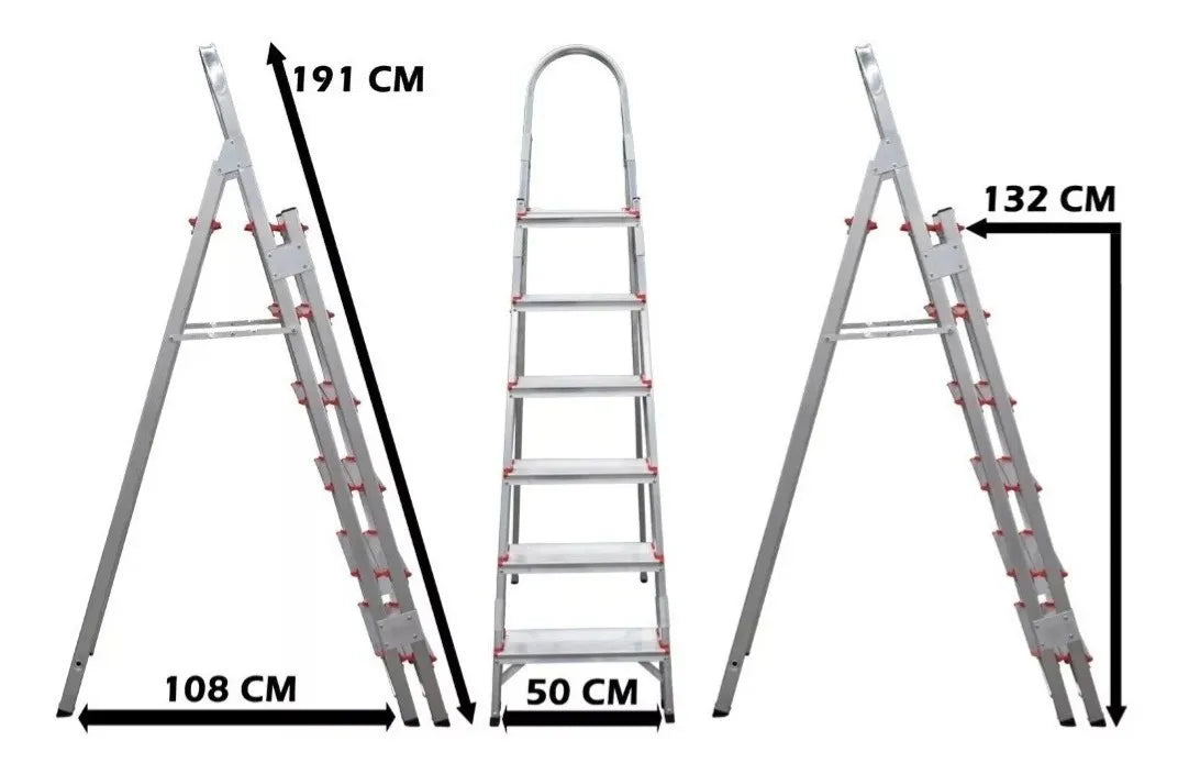 Escada Dupla Face Alumínio 6 Degraus
