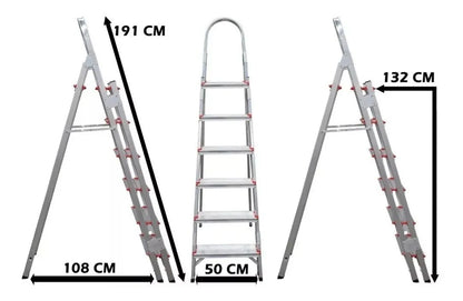 Escada Dupla Face Alumínio 6 Degraus