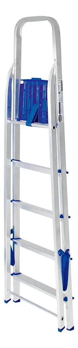 Escada 5 Degraus Alumínio Tesoura Doméstica Reforçada