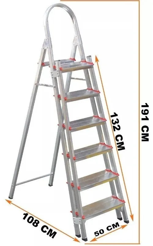 Escada Dupla Face Alumínio 6 Degraus