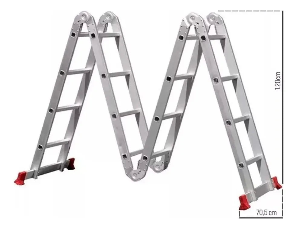 Escada Multifuncional Alumínio com Trava Automática